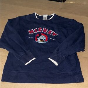 Vintage Disney Mickey Mouse crew neck navy blue size small sweatshirt cotton